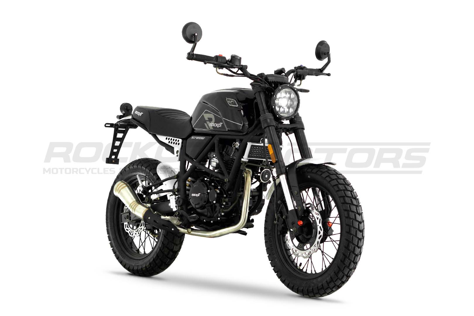 Мотоцикл дорожный ROCKOT SCRAMBLER (черный глянцевый)