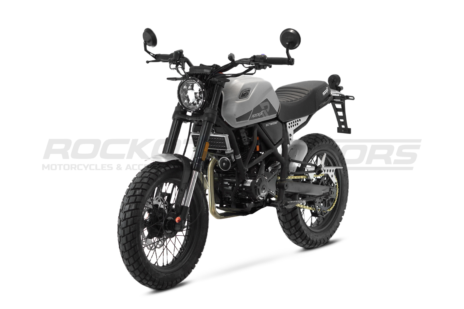 Мотоцикл дорожный ROCKOT SCRAMBLER (серый)