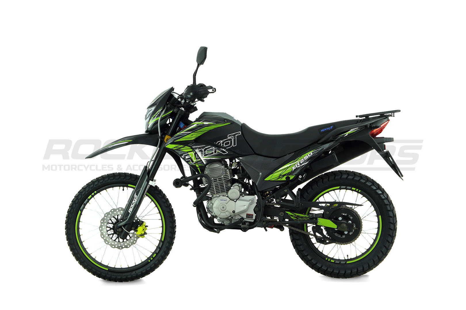 Мотоцикл эндуро ROCKOT XR250 (черный/зеленый)
