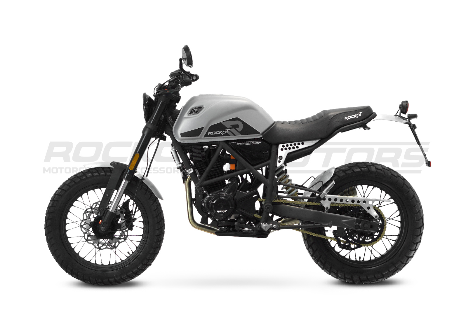 Мотоцикл дорожный ROCKOT SCRAMBLER (серый)