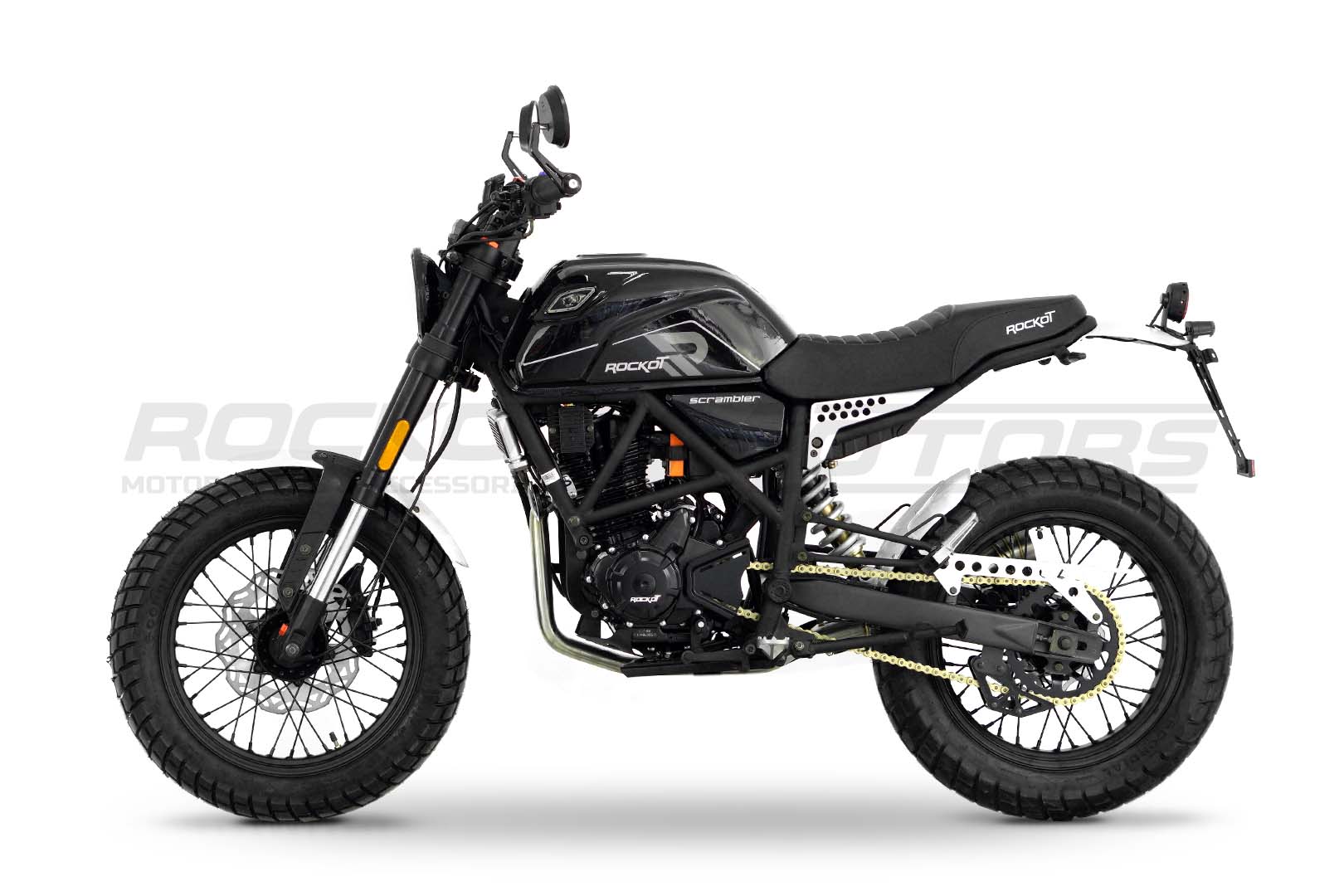 Мотоцикл дорожный ROCKOT SCRAMBLER (черный глянцевый)
