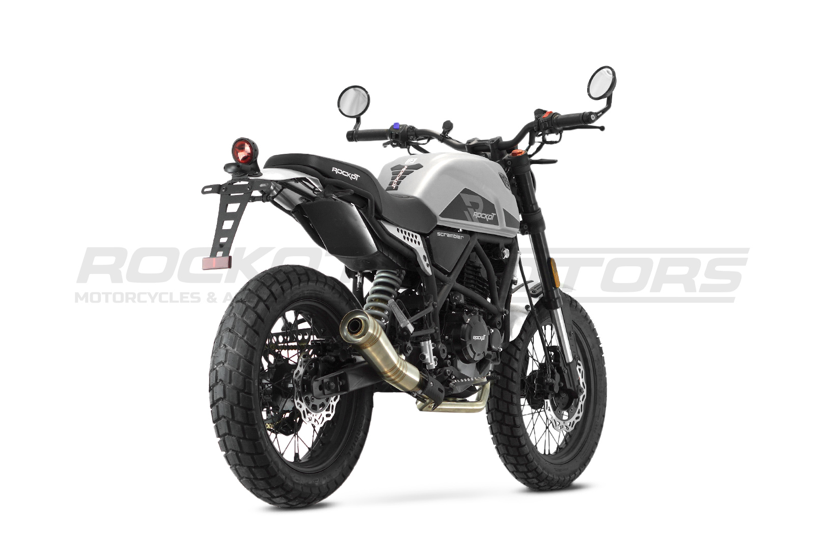 Мотоцикл дорожный ROCKOT SCRAMBLER (серый)